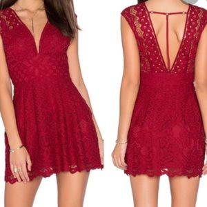 One Million Lovers Free People Red Lace Dress